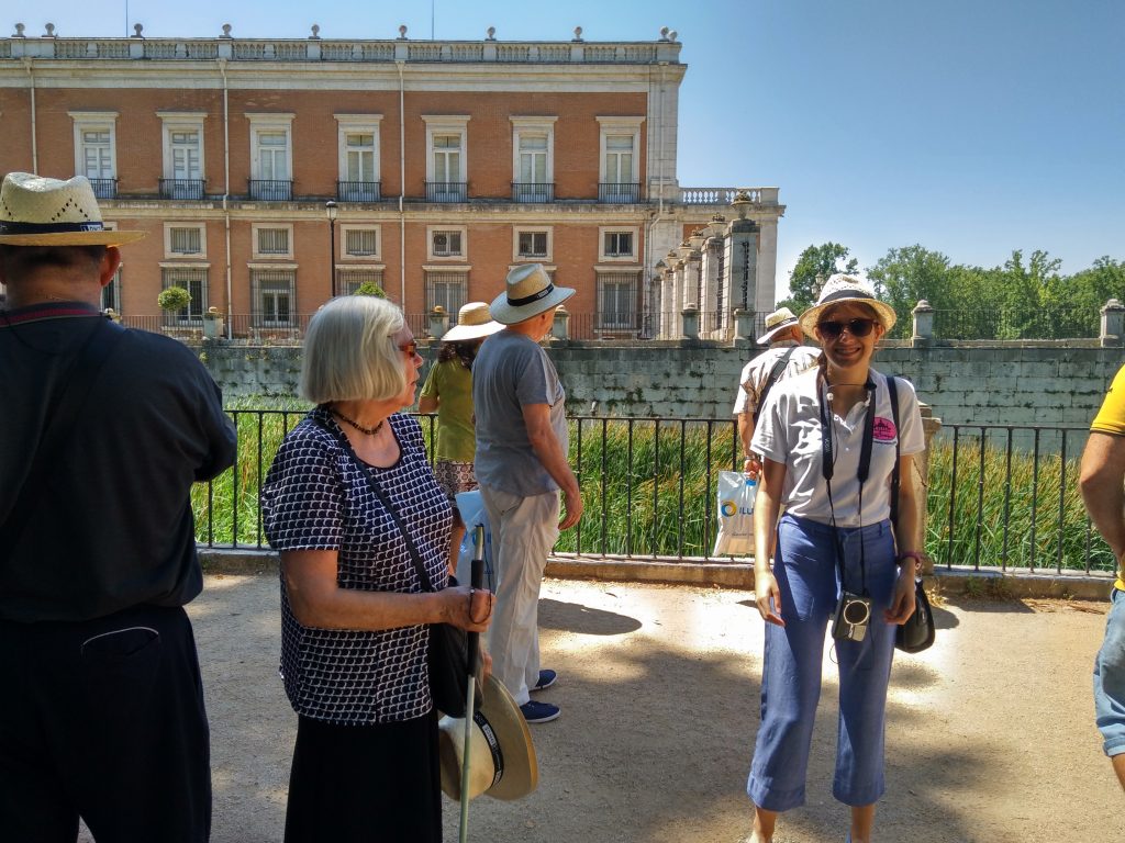 Aranjuez, Jardín de la Isla, Ana en la ruta guiada adaptada.